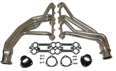 Chevy Truck Header Set chrome Steel Chevy GMC Small Block c 10 long 350